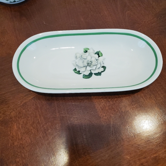 Vintage 1950s Whitfield (White Body) by Syracuse Creamer, Sugar & Butter Set - Picture 9 of 14